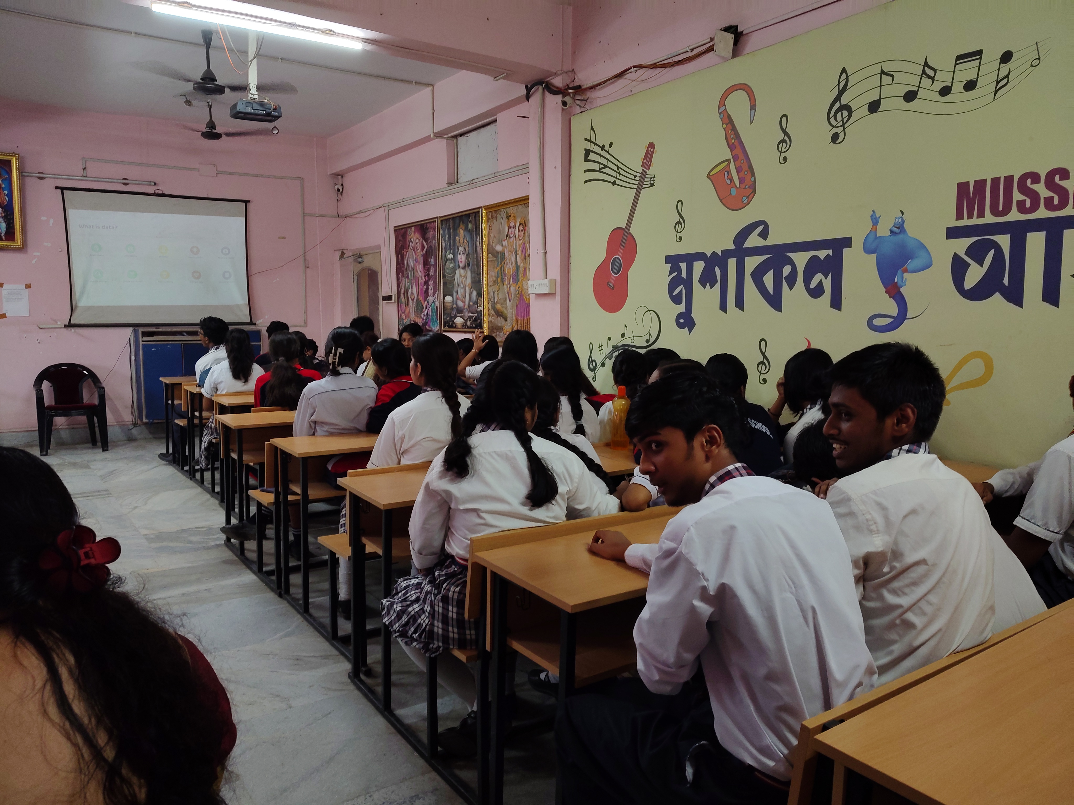 Students at the back of the hall following the MAVI Foundation workshop at Kalyani Public School, Barasat, 2026 (photo 10 of 16)