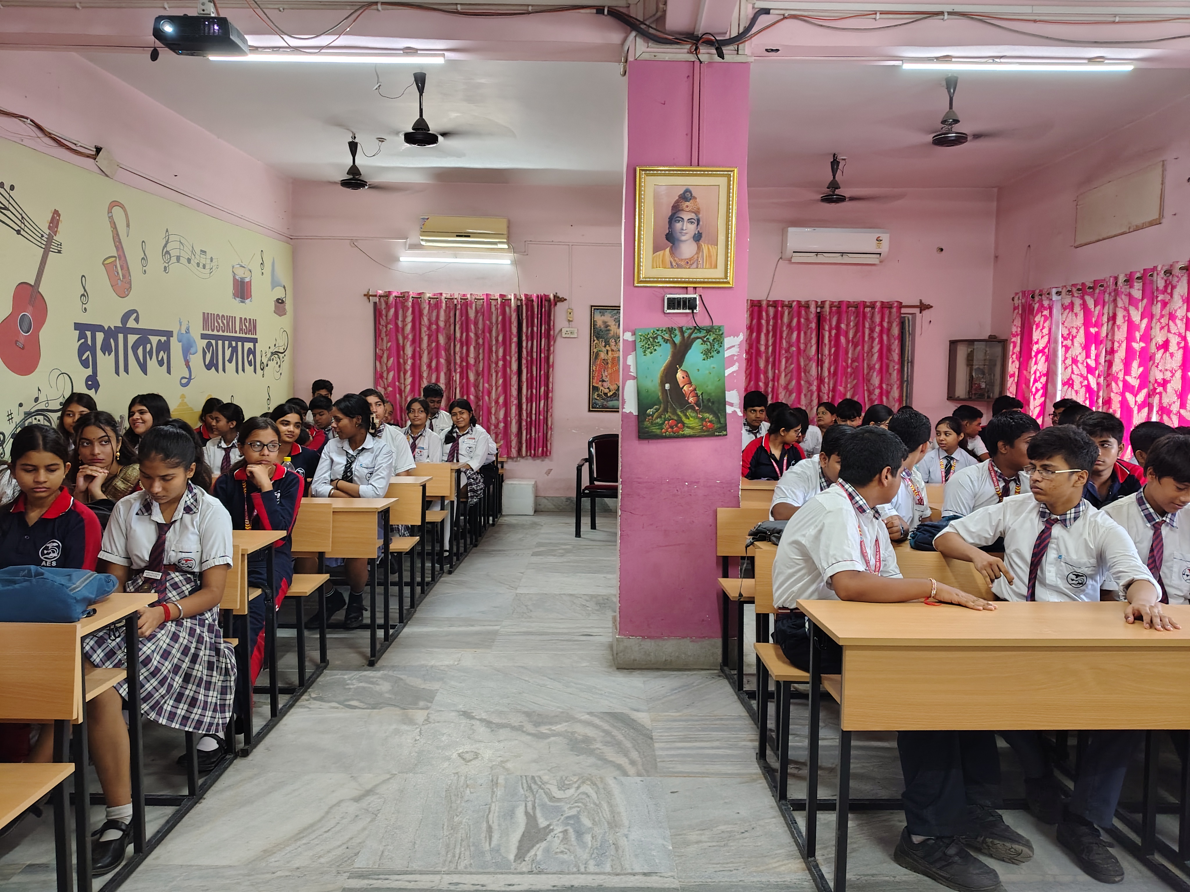 Senior students hearing about data science career paths at the MAVI Foundation workshop, Kalyani Public School, Barasat, 2026 (photo 12 of 16)